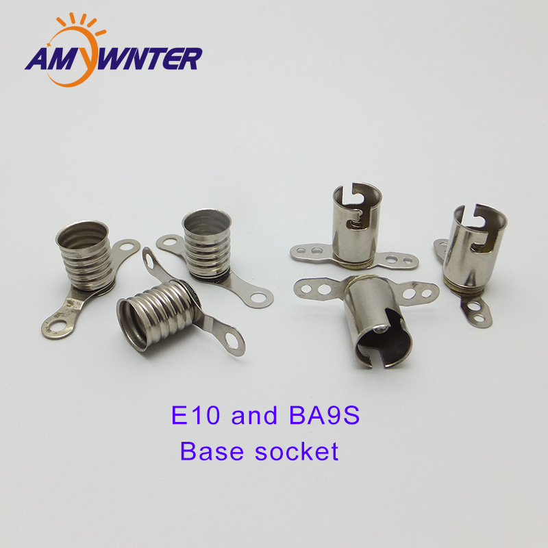 Amywnter BA9S E10 Патрон для лампы с длинной ножкой, светодиодные лампы T4w, цоколь для цепи, аксессуары для электрических испытаний, 50 шт.