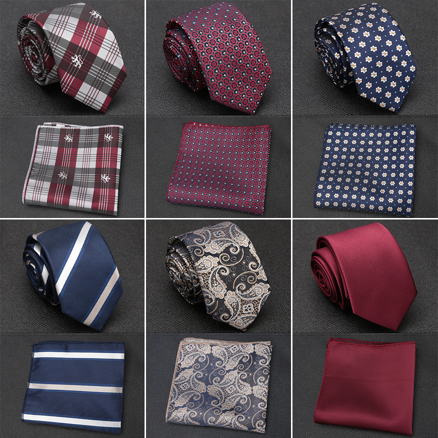 Xgvokh masculino gravata cravat conjunto moda gravatas de casamento para homens lenço gravata ponto listrado gravata jacquard gravata acessórios de festa social