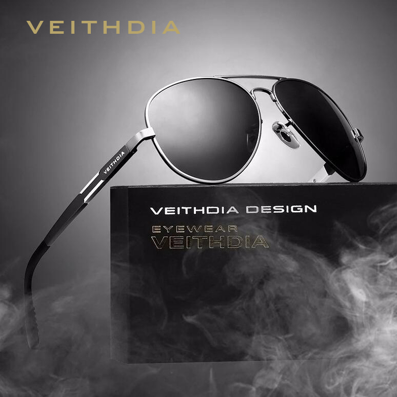 VEITHDIA occhiali da sole uomo alluminio moda Outdoor polarizzato UV400 donna occhiali da sole accessori occhiali uomo per donna 6695