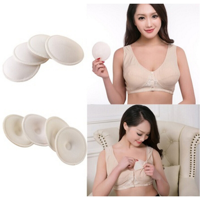 Almohadillas de lactancia para lactancia materna, algodón suave absorbente, lavable y reutilizable, color blanco, venta al por mayor, 8 unidades por lote