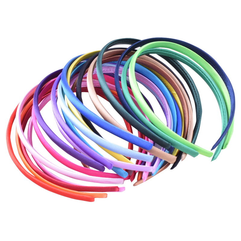 60ชิ้น/ล็อต DIY ซาติน Headbands ผ้าปกคลุมเรซิ่นผมพลาสติก Hairbands หญิงผมสำหรับผู้หญิง