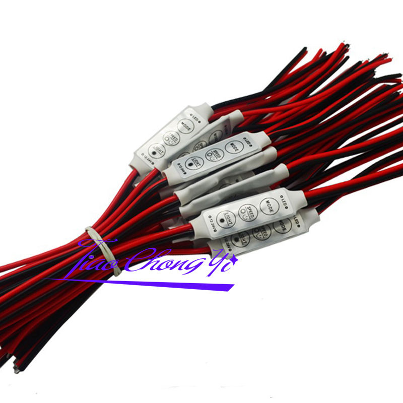 12V-24V Mini 3 teclas Controlador LED de un solo color Atenuador de brillo para tira de luz LED 3528 5050