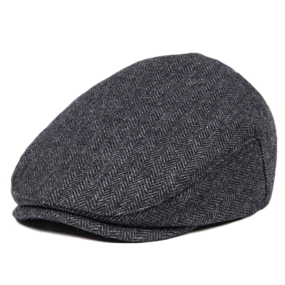 Boné Infantil de Lã Tweed com Estampa Herringbone para Meninos e Meninas, Modelo Newsboy, Boina para Bebês e Crianças, Tamanho Pequeno JANGOUL 002
