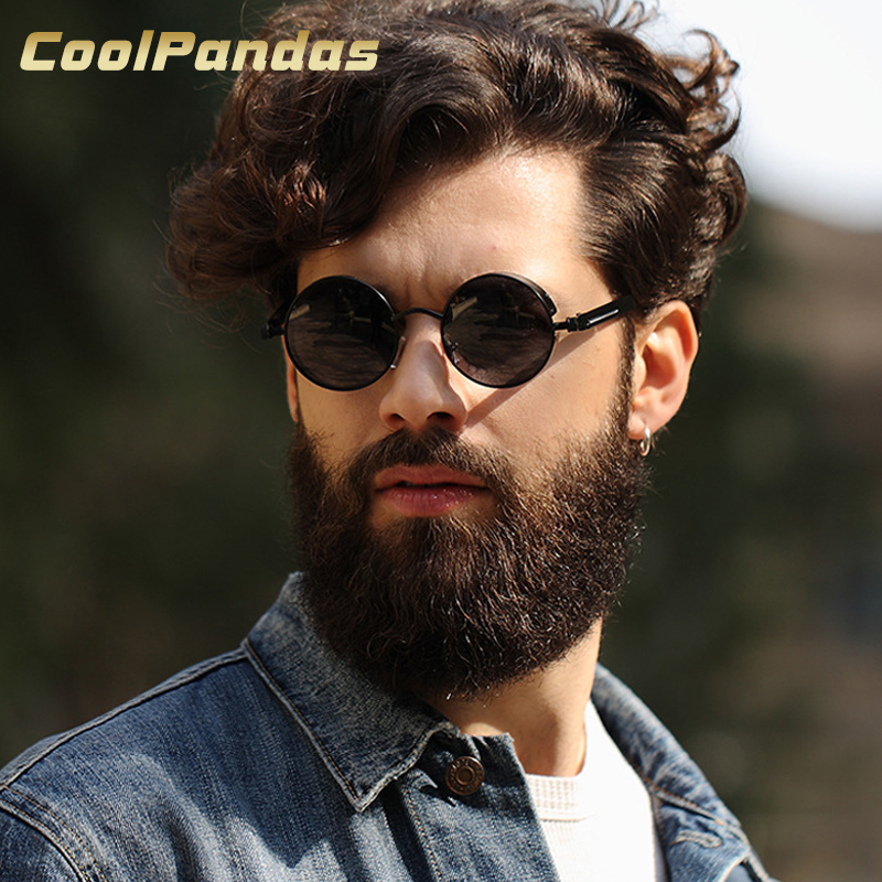 Okulary przeciwsłoneczne COOLPANDAS okrągłe, polaryzacyjne, męskie, w stylu Johna Lenona, okulary dziadkowe, gotyckie, steampunkowe, vintage, damskie, modne okulary przeciwsłoneczne