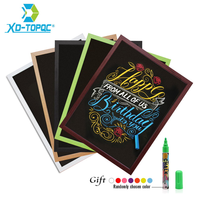 Nuevo Pizarra de 30x40cm, marco de MDF de 15 colores para pizarra magnética A3 elegida, tablón de anuncios de borrado en seco, tablero de tiza para mensajes de madera