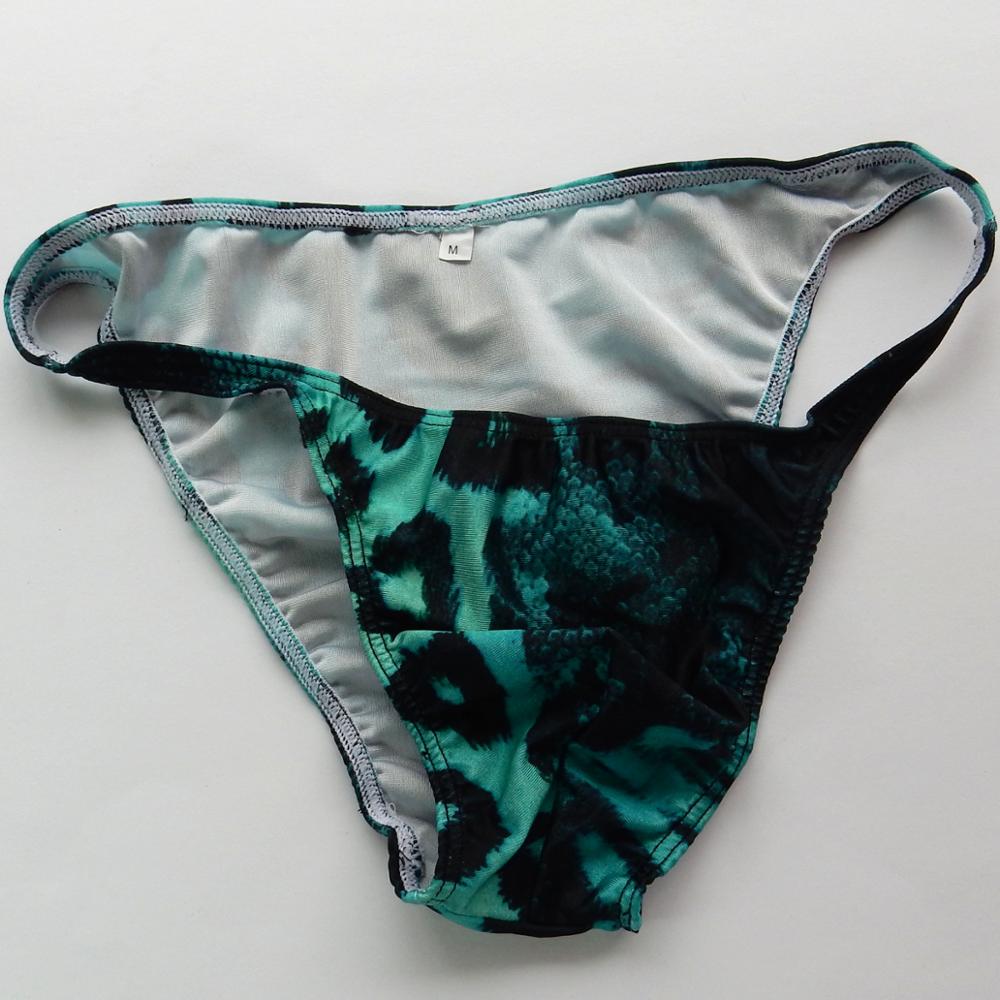 Męskie stringi bikini w paski Jersy nylon elastan G3774 strój kąpielowy z wąską talią nadruki z tkaniny tygrys