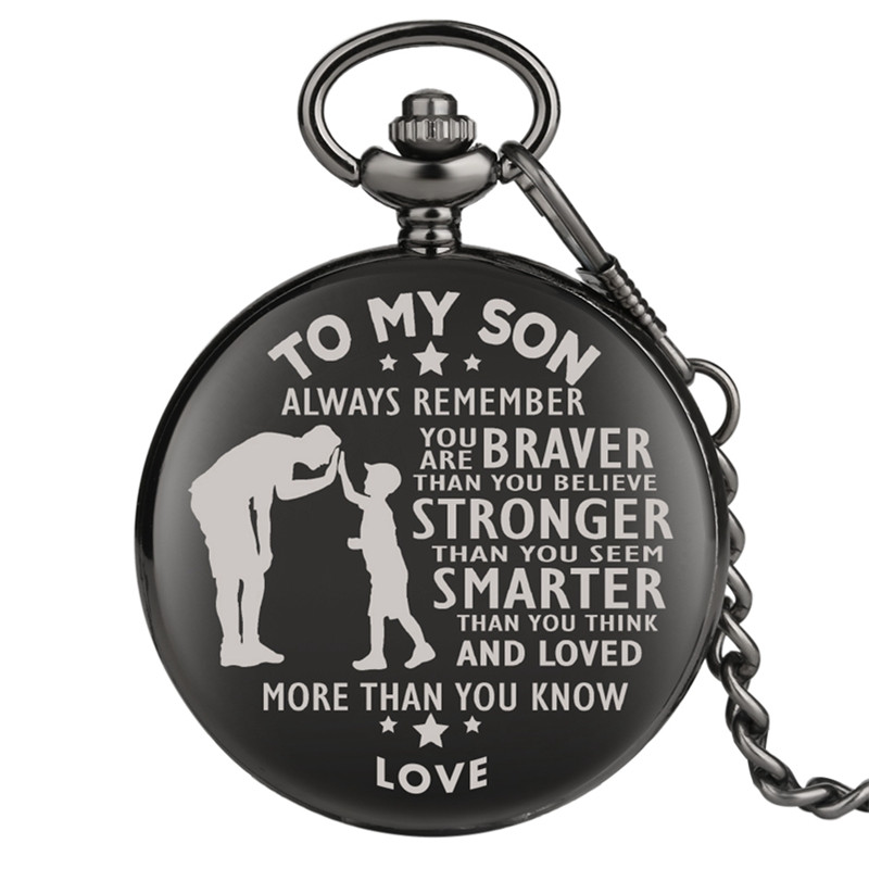 Personalizzato per My Son Series Men Boy Quartz Display analogico orologio da tasca ciondolo catena Fob orologi orologio con Display del numero arabo