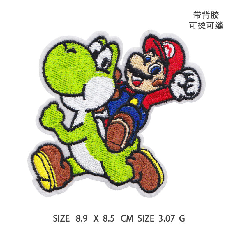 Cartoon Tier Spiel Gestickte Patches Für Kleidung Diy Pilz Nette Eisen Auf Patches Applique Thermische Aufkleber Auf Kleidung