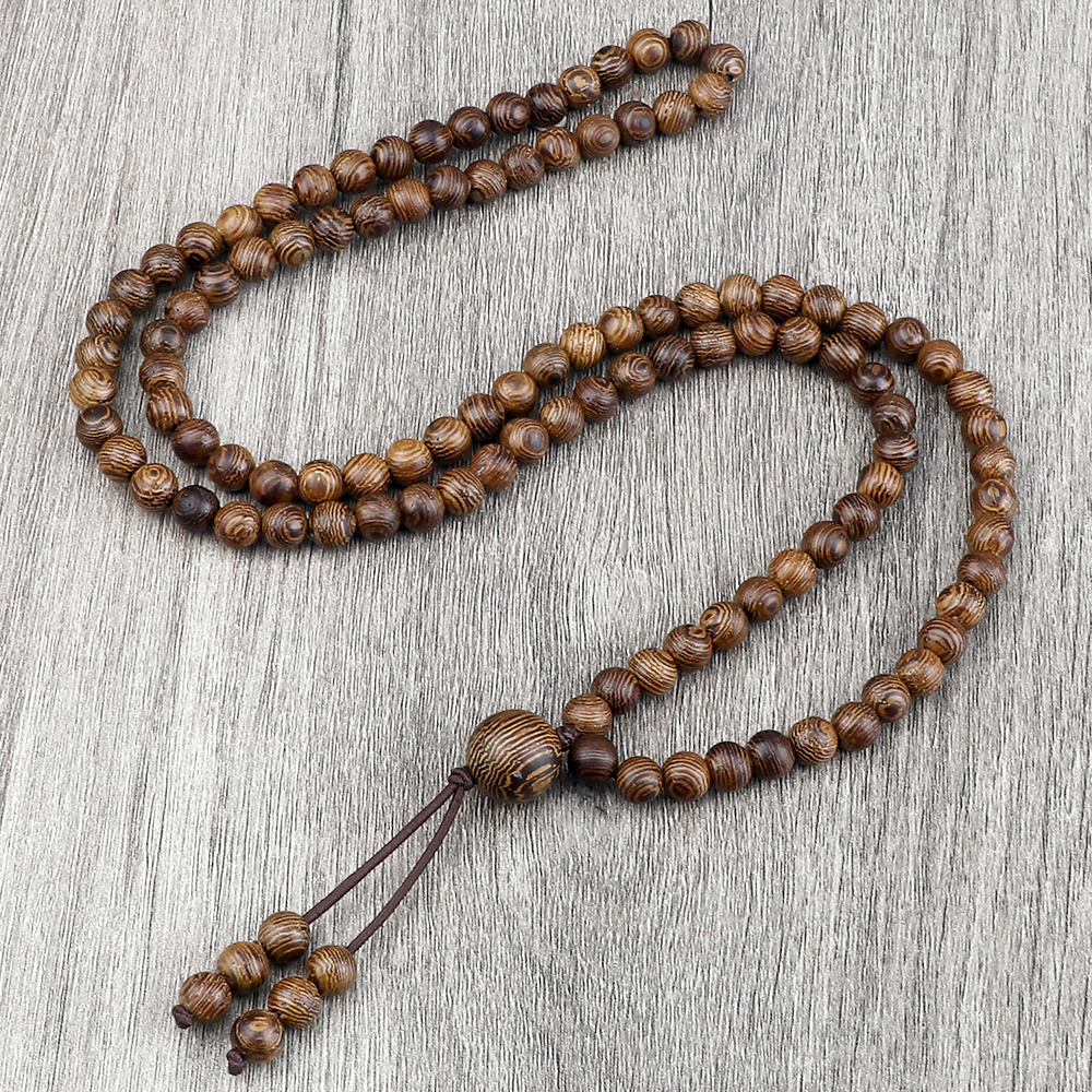 Vintage 108 houten kralen armbanden 6 mm vrouwen mannen elastische kralen lange ketting mode boeddhistische gebed yoga sieraden handgemaakt cadeau