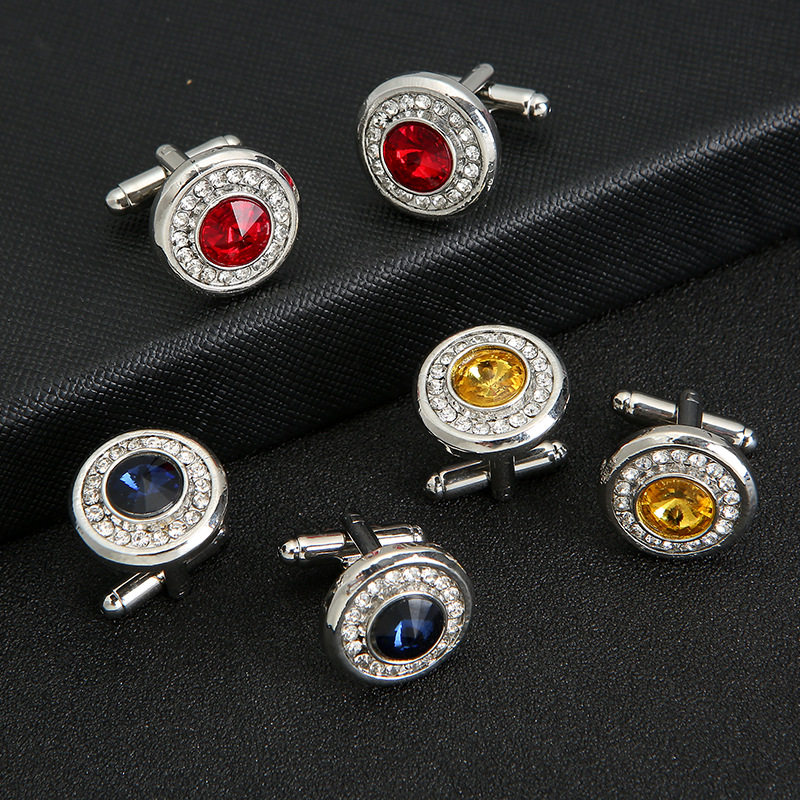Lèvent de manchette ronds en biscuits pour hommes, bouton de manchette trempé français classique, bijoux cubiques de luxe, cadeau pour homme