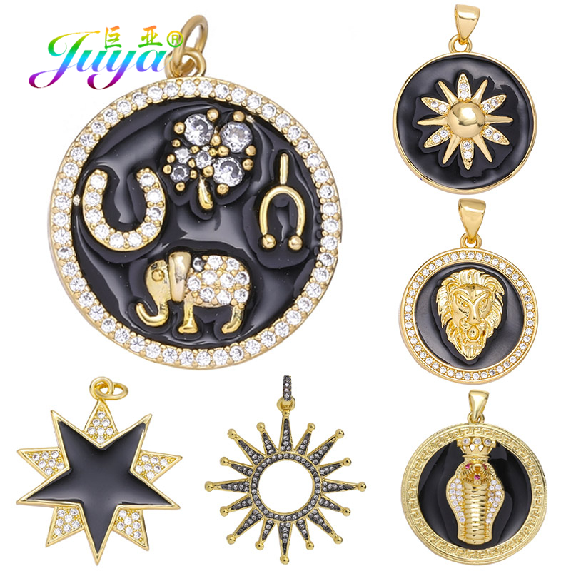 Juya-berloque de luxo feito à mão, elefante, ferradura, árvore, estrela, leão, cobra, faça você mesmo, presente de casamento, componentes para fazer joias
