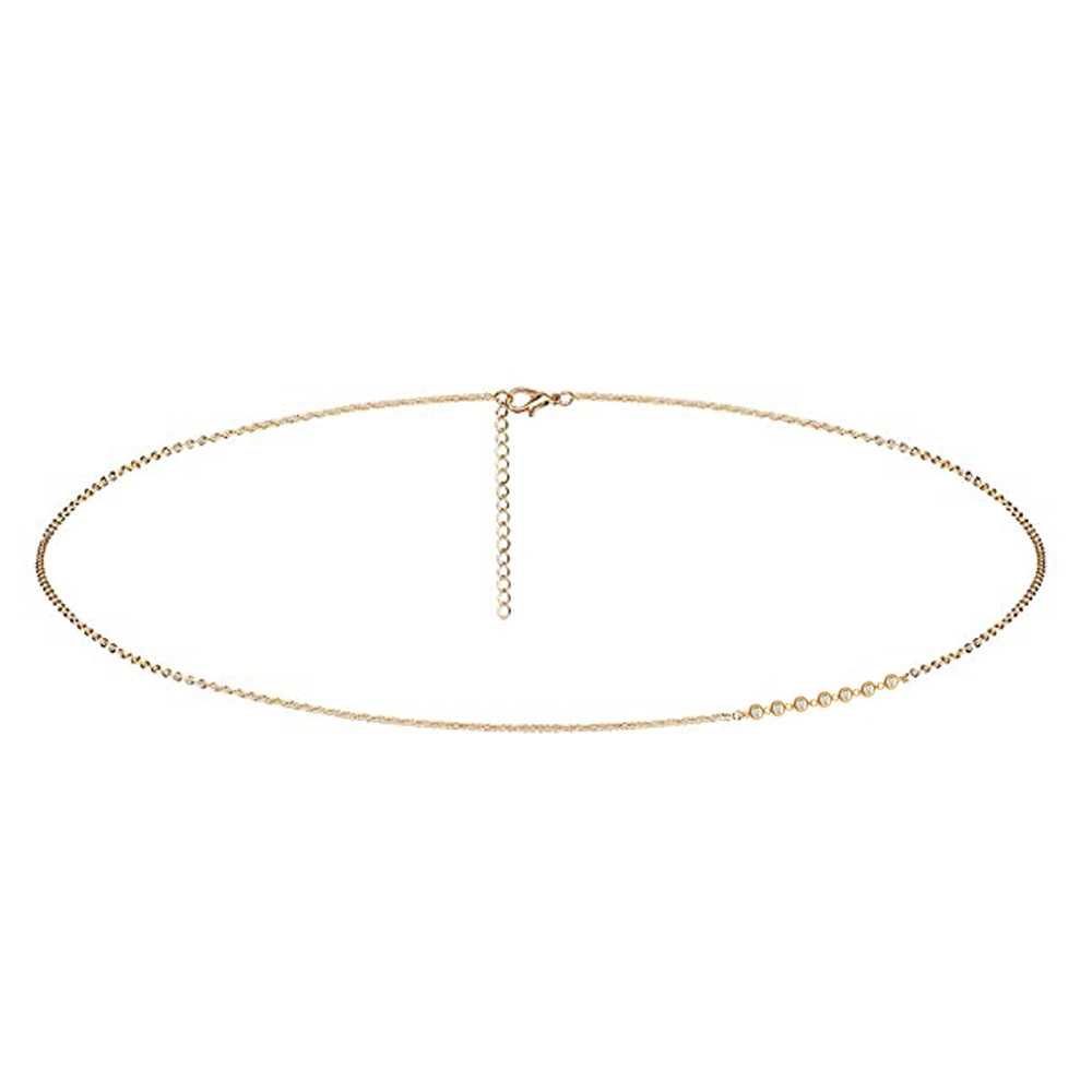 Corrente de cintura de aço inoxidável strass cristal barriga corpo corrente para mulheres minimalista praia biquíni sexy corpo jóias