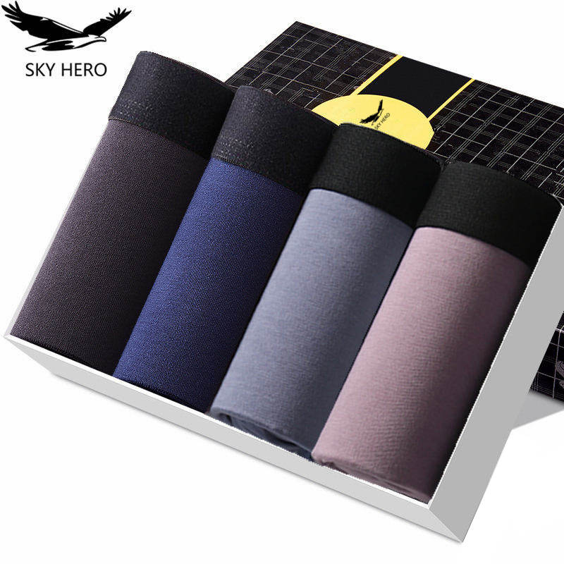 4 шт./лот, мужские трусы, трусы Cueca, боксеры, нижнее белье, хлопок, термобелье для мужчин, дышащие мужские сексуальные мягкие мужские шорты