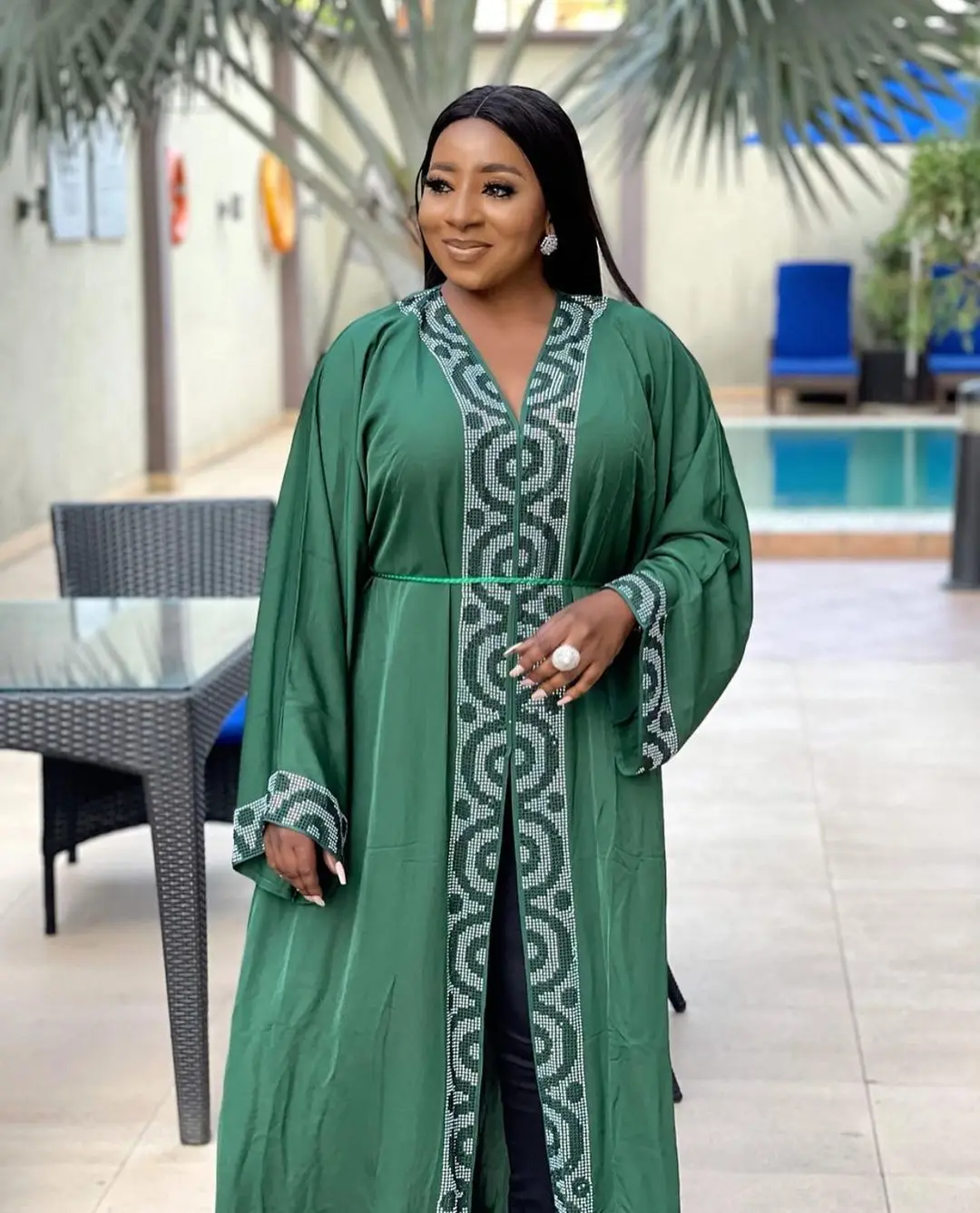 Vestido grande de servicio de madre africana, estilo musulmán, piedra artificial, ropa nacional decorativa, moda de lujo