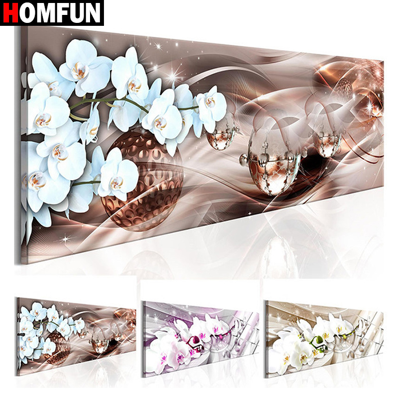 MFUN-Peinture diamant thème fleurs d'orchidées, broderie complète 5D, perles carrées ou rondes, points de croix, décoration d'intérieur, à faire soi-même, cadeau