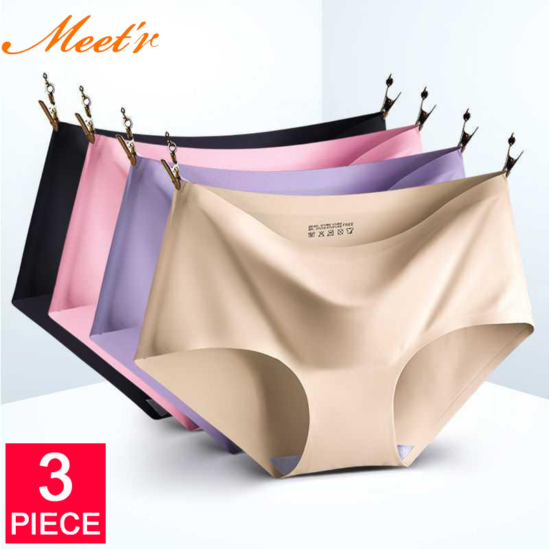 Meet'r 3 pièces/lot ensemble de culottes sans couture sous-vêtements femme confort intimes femme taille basse slips G String Lingerie livraison directe