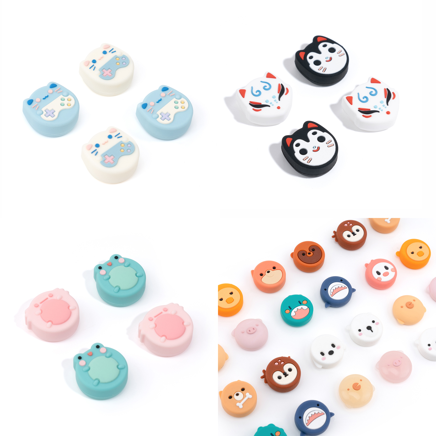 Frog Fox Cat Thumb Stick Grip Cap Защитный чехол для джойстика для Nintendo Switch Oled NS Lite Joy-con Контроллер Чехол для джойстика