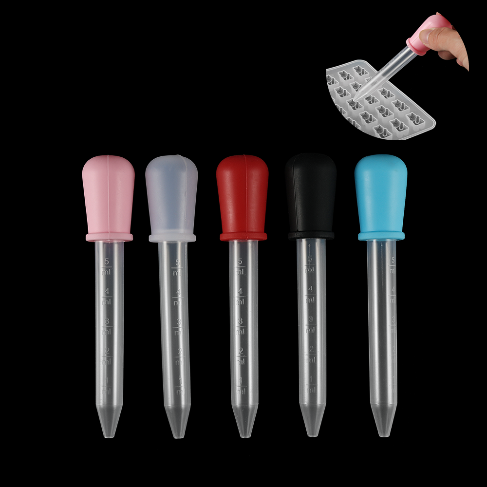 2/5pcs 5ml ซิลิโคน Dropper Pipette สําเร็จการศึกษาอาหาร Dropper สําหรับอีพ็อกซี่เรซิ่นลูกอมแม่พิมพ์เครื่องประดับทําเครื่องมือ