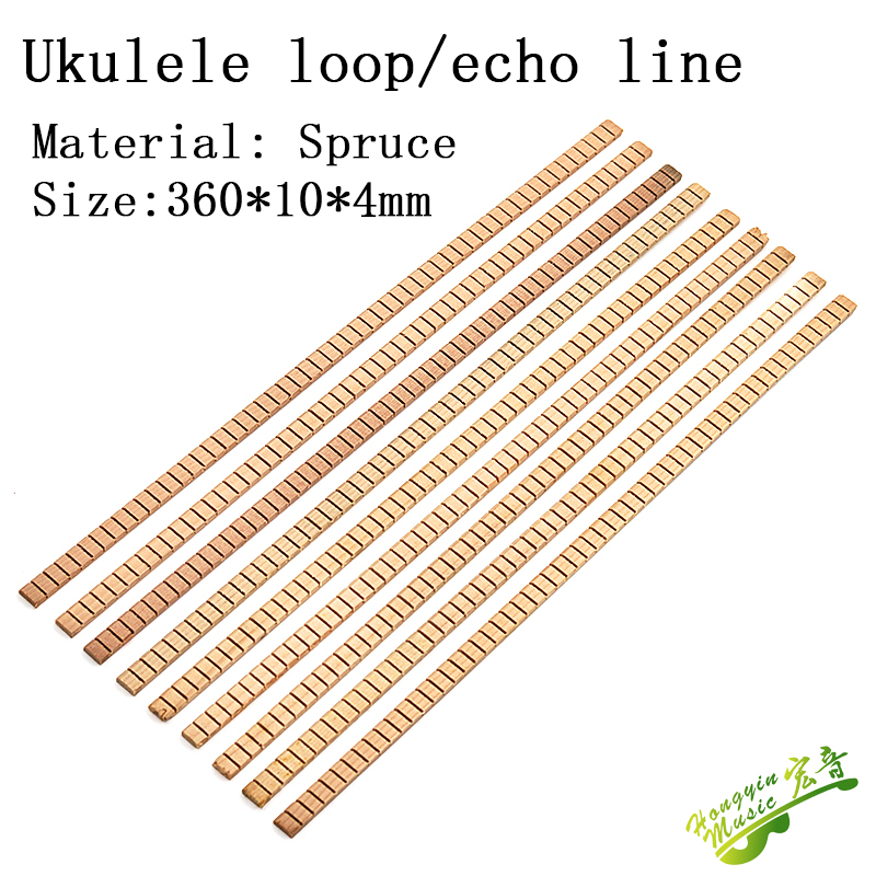 Set di 5 Pezzi per Ukulele: Striscia di Eco, Abete Sitka, Fascia Interna, Fascia in Legno, Rivestimento Interno, Materiale per Costruzione Chitarre