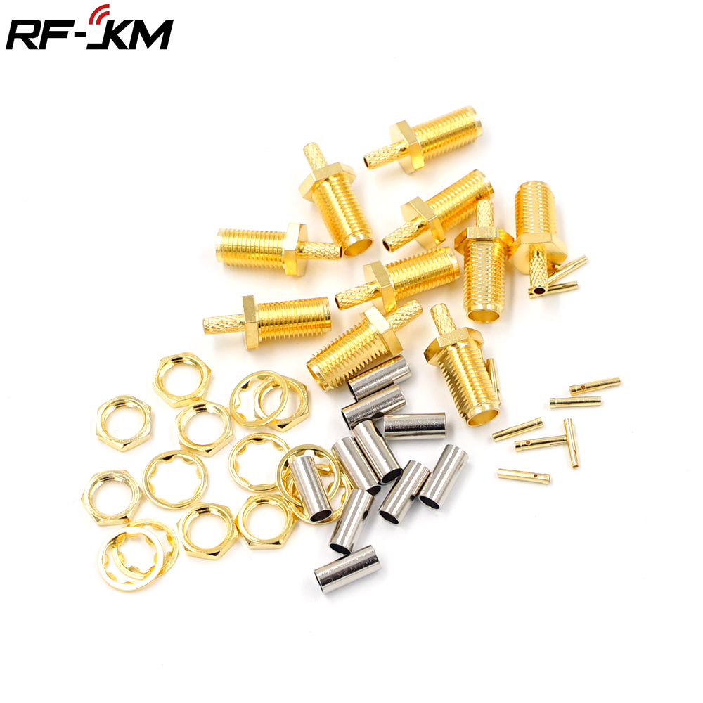 10Pcs High-quality SMA Female Plug Crimp for RG174 RG316 RG178 RG179 LMR100 Cable RF Connector