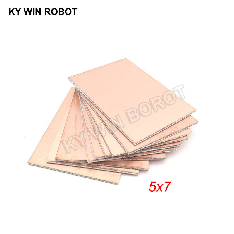 10 sztuk FR4 PCB dwustronna płyta pokryta miedzią DIY zestaw PCB płytka laminowana 5x7cm