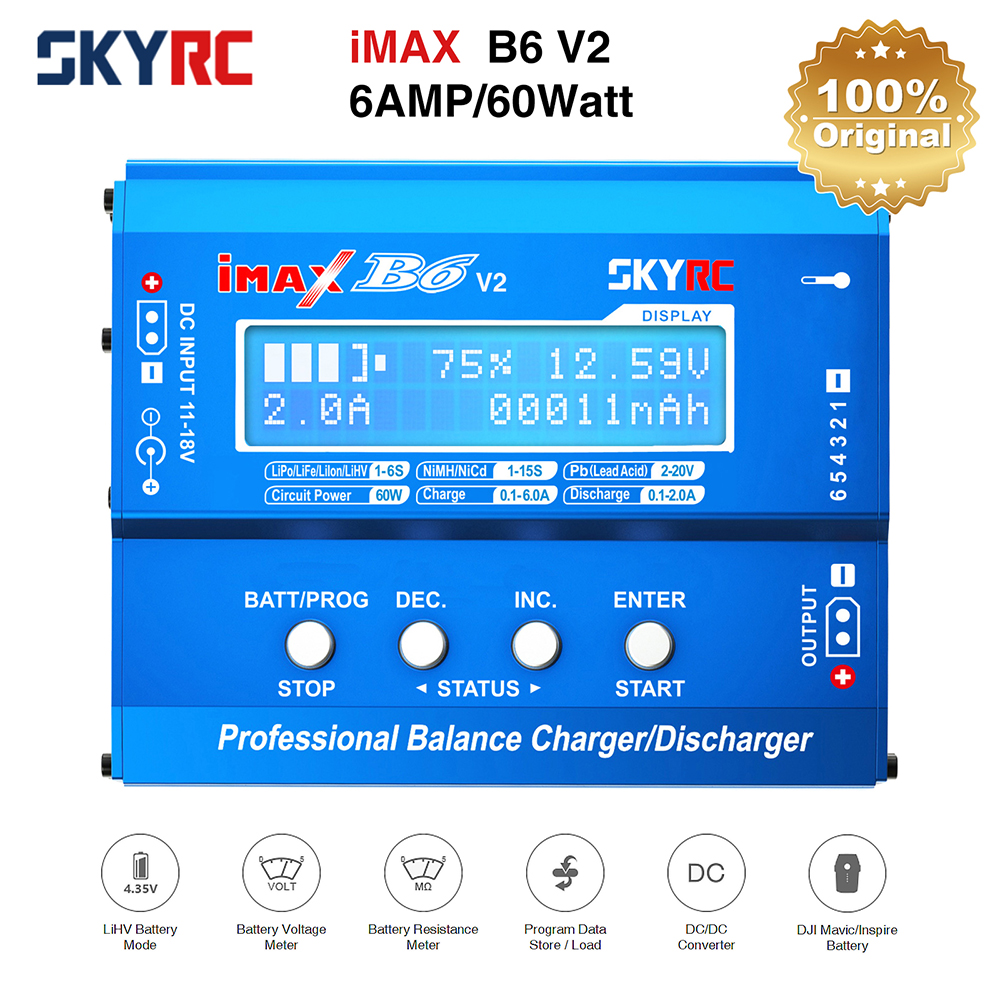 SKYRC IMAX B6 V2 6A 60W Balanslader Ontlader Voor NiMH NiCD LiHV NiCd Li-ion Batterij Oplader voor DJI Mavic/Inspire Batterij