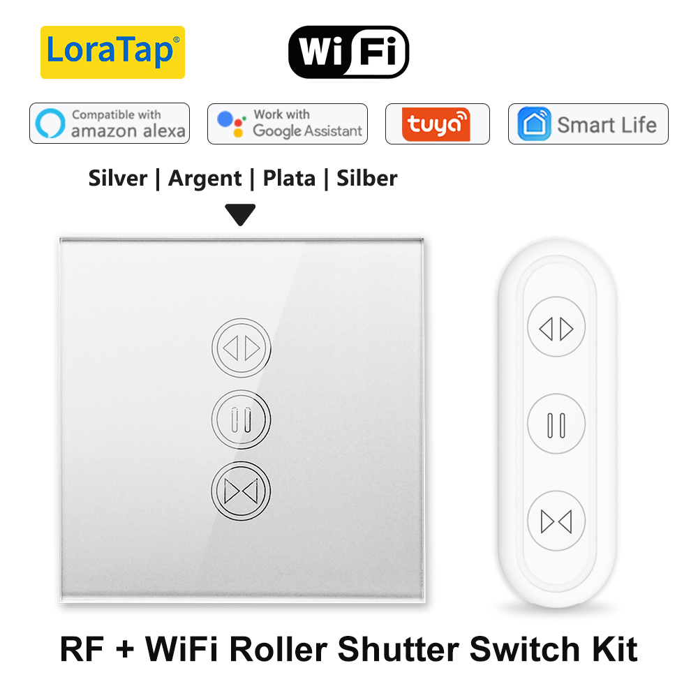 Tuya Smart Leben WiFi Rollladen Vorhang Schalter Silber Farbe Fernbedienung Elektrische Jalousien Google Home Aelxa Echo Alice
