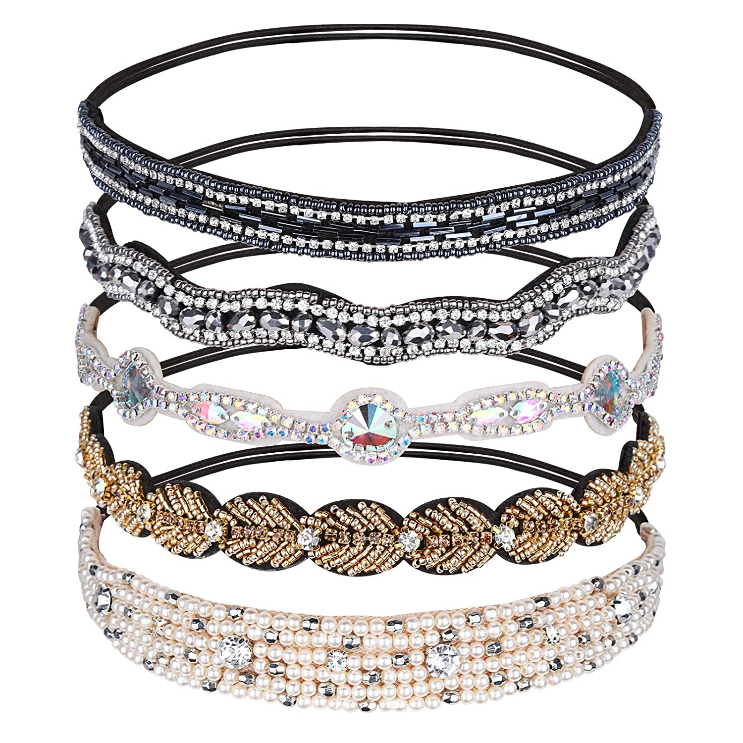 Etnische rocailles parel handgemaakte elastische hoofdband aangepaste kralen haarband voor dames en meisjes haaraccessoires