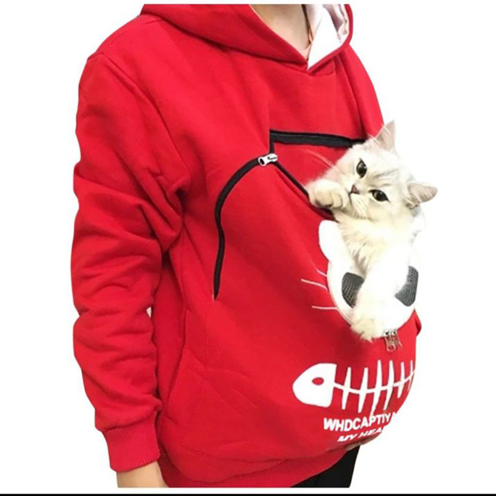 Sudadera con capucha para amantes de los gatos, canguro, perro, pata de mascota, jerseys, bolsa para abrazar, sudadera con bolsillo, oreja de Animal, con capucha Plus