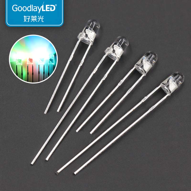 1000 Buah 3Mm Bulat Transparan RGB Cepat dan Flash Lambat Langsung Dimasukkan Manik Lampu LED Dioda Pemancar Cahaya