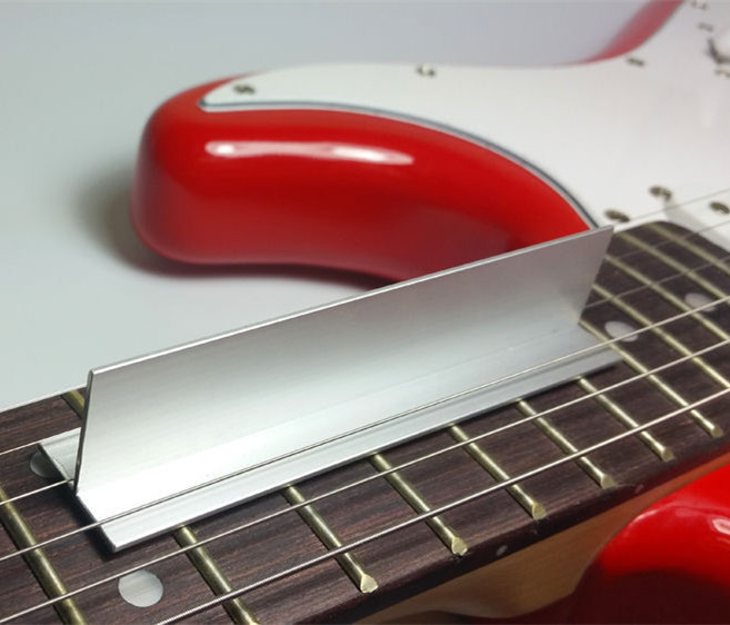 4 "aluminiowy kształt T gitara poziomowanie pilnik szlifierski narzędzie lutnicze Fret End Bevel Beam dla lutników gitarzystów DIY