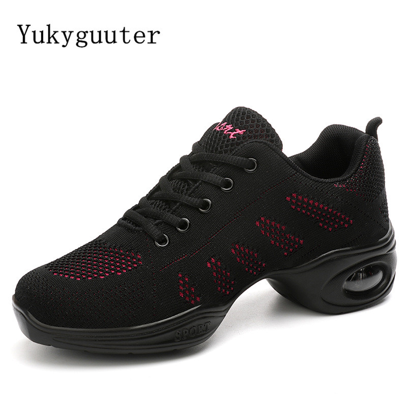 Tanzschuhe Frau Damen Moderne weiche Laufsohle Jazz Sneakers Mesh atmungsaktiv leichte weibliche Tanz Fitness Schuhe Sport