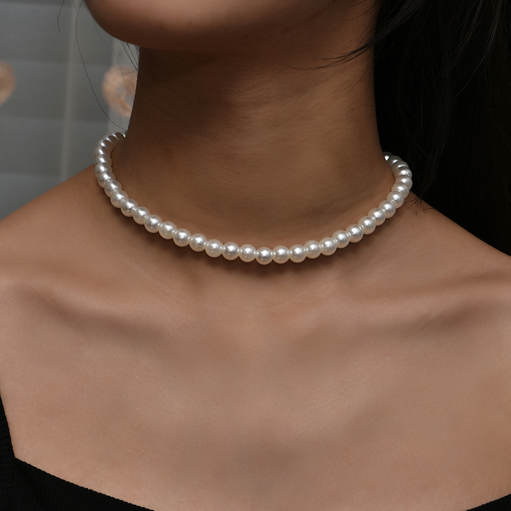 YWZIXLN-collar de perlas grandes para mujer, joyería elegante de tendencia, Gargantilla de perlas de imitación blancas a la moda, N0179, 2021