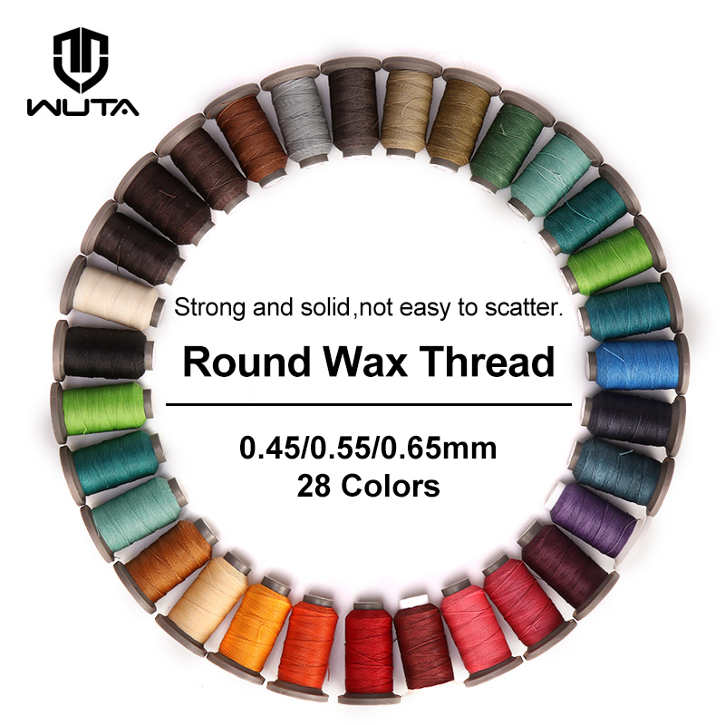 WUTA-hilo encerado redondo de 70-120m, hilo de reparación, hilo de poliéster, línea de costura a mano para pulsera trenzada, herramientas para cuero, accesorios de artesanía de cuero