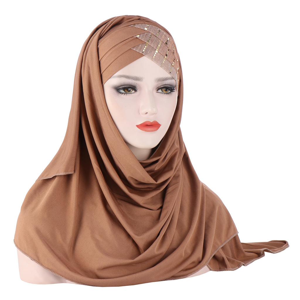 Hijab de algodão muçulmano feminino, lenço liso, hijabs com xale frisado, pronto para usar, lenços de cabeça femininos, envoltórios, 2024