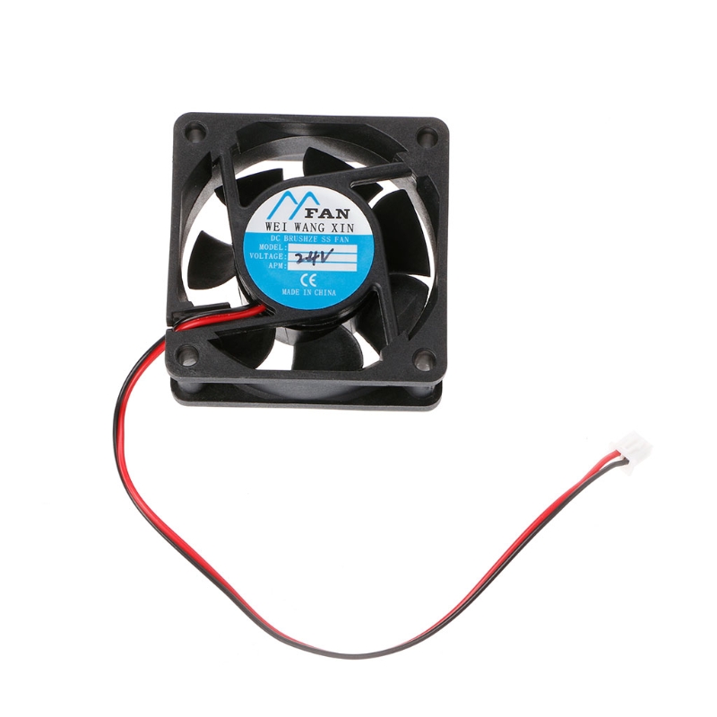 60Mm × 60Mm × 25Mm DC 12V 24V 2-Pin Cooler PC Tanpa Sikat Casing CPU Kipas Pendingin 6025
