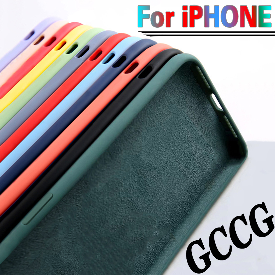 Чехол для iPhone 7, 6, 6S, 8 Plus, роскошный оригинальный мягкий чехол из жидкого силикона для iPhone 11 12 Pro X XR XS Max, противоударный чехол для телефона