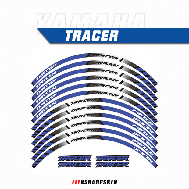 12 Buah Stiker Ban Reflektif Sepeda Motor Stiker Moto Dekorasi Stiker Rim Pelindung untuk YAMAH TRACER