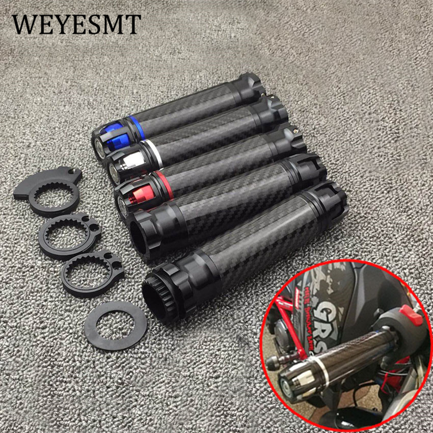 Poignées de guidon universelles en Fiber de carbone, accessoires de poignée de moto pour SUZUKI GSXR GSX R GSX-R 600 750 1000 Hayabusa GSF
