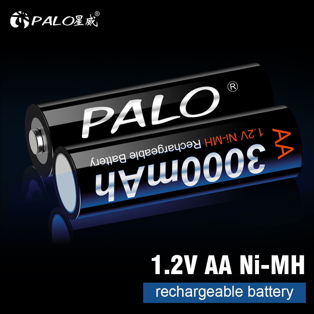 Palo aa bateria recarregável aa nimh 1.2v 3000mah ni-mh 2a pré-carregada bateria baixa auto descarga aa baterias para brinquedos câmera