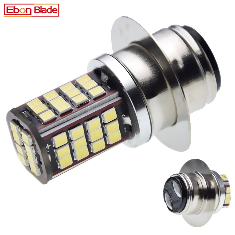 1 X Positive & Negative Earth P36Dรถจักรยานยนต์LEDไฟหน้าหลอดไฟ56SMD Motoรถจักรยานยนต์Hi/Lo Beamด้านหน้าสีขาว6V 12V