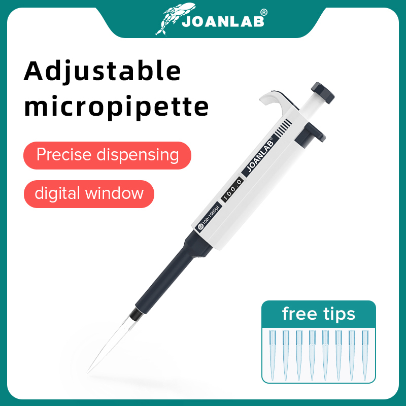 JOANLAB Chính Thức Store Phòng Thí Nghiệm Pipet Nhựa Đơn Kênh Kỹ Thuật Số Điều Chỉnh Micropipette Phòng Thiết Bị Với Pipet Đầu