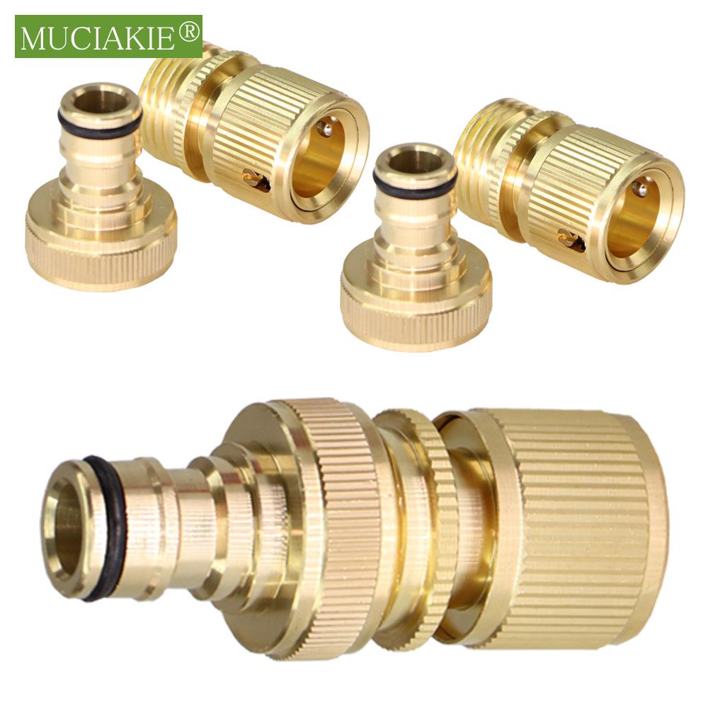 Wąż ogrodowy do szybkiego łączenia mężczyzna kobieta z litego mosiądzu złącza rur hydraulicznych GHT 3/4 Cal gwintowane szybkie łączenie Adapter do nawadniania