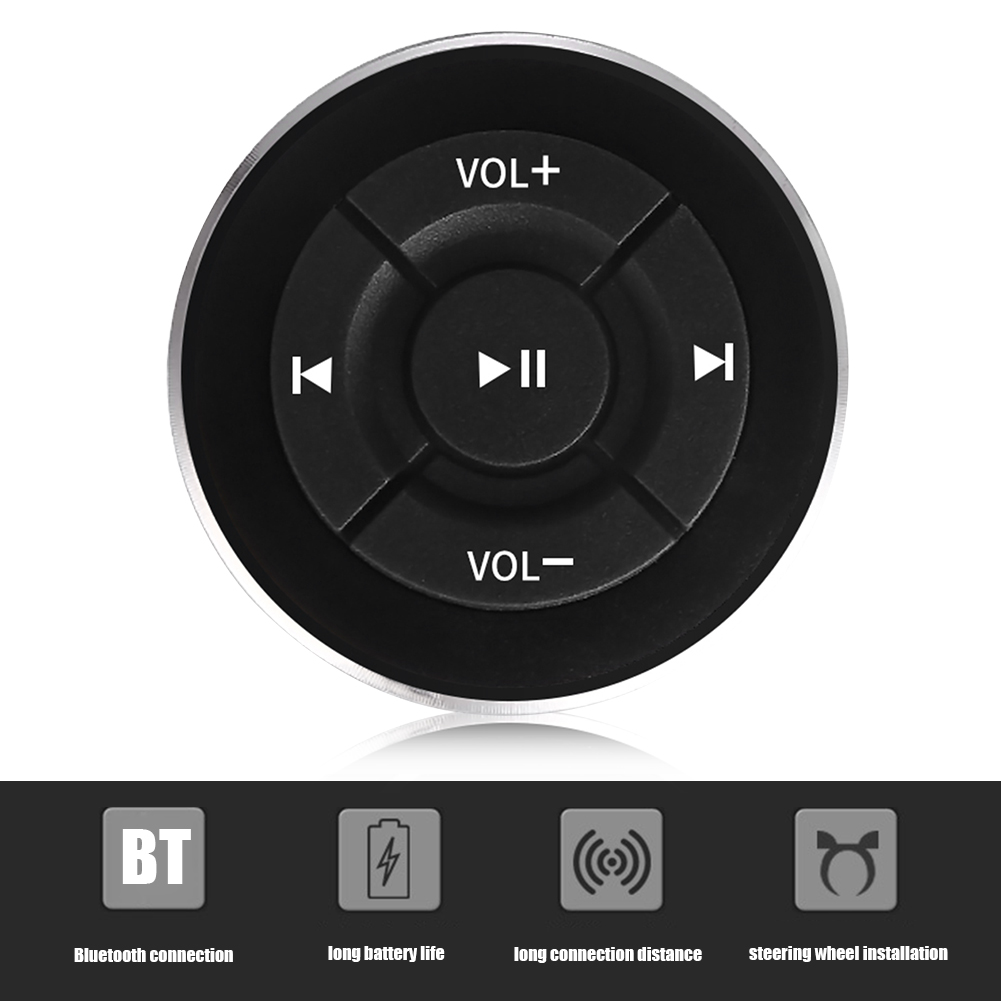 ไร้สาย Bluetooth-ใช้งานร่วมกับพวงมาลัยรถยนต์ Media ปุ่มรีโมทคอนโทรลสำหรับเครื่องเล่นดีวีดีวิทยุ IOS Android