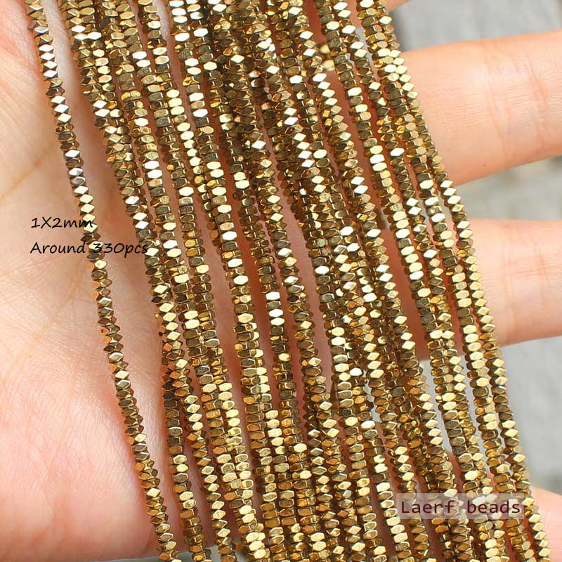 Natürliche Hämatit-plattierte Farbe, facettiert, 1 x 2/3 x 2/4 x 2 mm, glänzende Perlen, für die Herstellung von DIY-Schmuck! Gemischter Großhandel für alle Artikel!