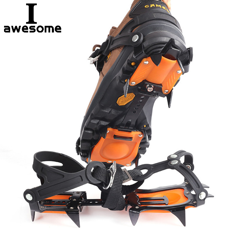 10 denti professionale pinza per ghiaccio scarpe con punte antiscivolo escursionismo arrampicata neve chicchi ramponi tacchetti artigli impugnature stivali da esterno