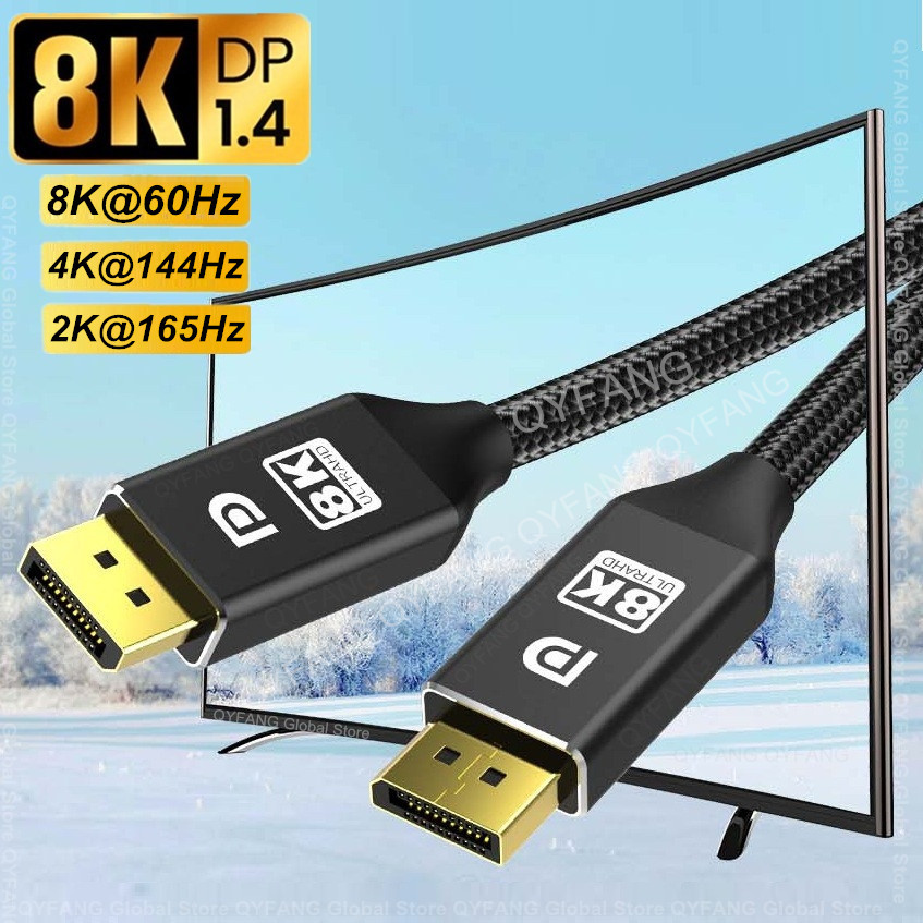 Cable DisplayPort DP 240Hz DP1.4 8K 4K 144Hz 165Hz, adaptador de puerto de pantalla para vídeo, PC, portátil, TV 8K