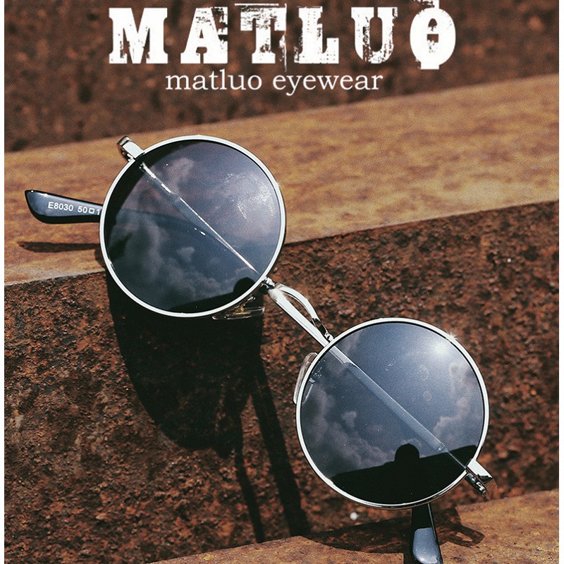 MYT_0434-Lunettes de soleil rondes pour hommes et femmes, monture métallique, rétro, UV400