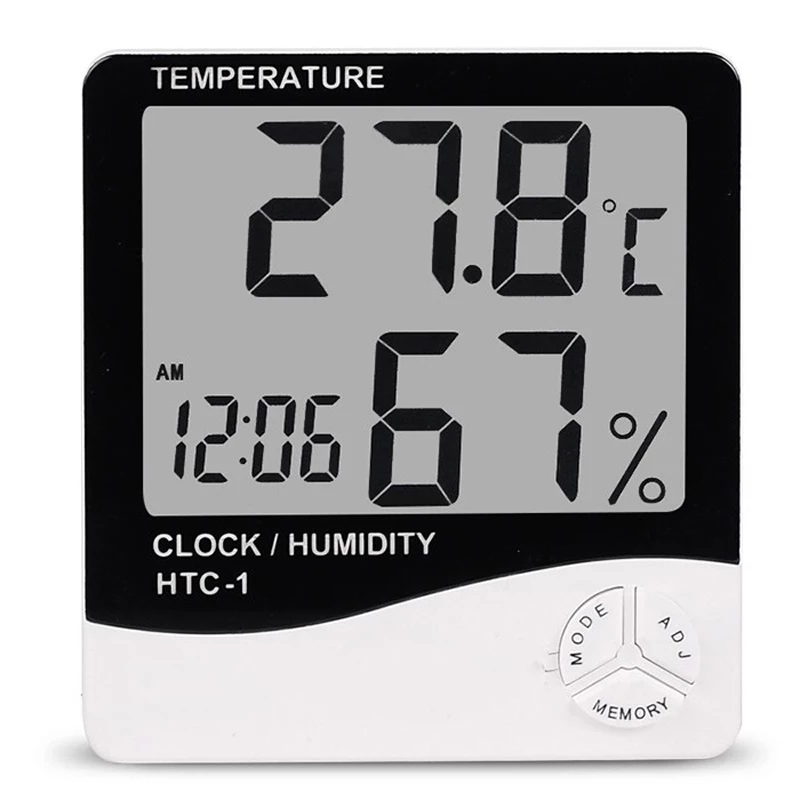 Termómetro Digital LCD, higrómetro, probador de temperatura y humedad, estación meteorológica, reloj para extensión de pestañas, maquillaje, salón de belleza
