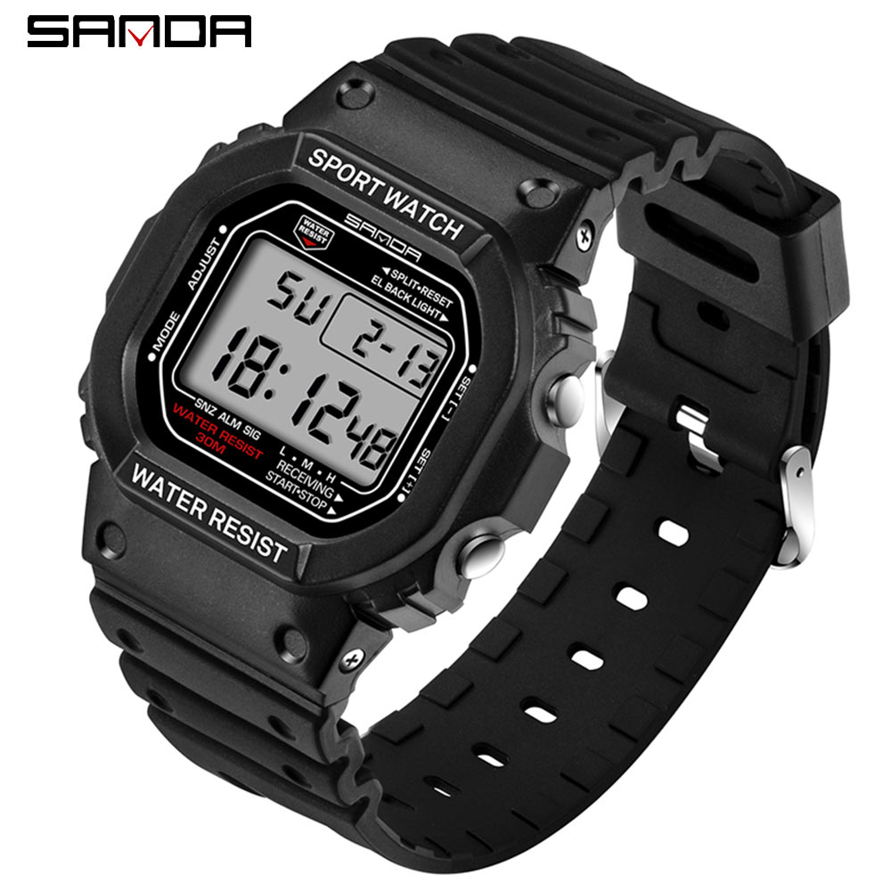 SANDA zegarek cyfrowy mężczyźni wodoodporny zegarek 30M LED męski zegarek sportowy w stylu G męskie najlepsze marki zegarki wojskowe relogio masculino